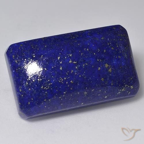 30.67ct Natürlicher dunkelblau Lapislazuli, Smaragdschliff, Lichtundurchlässig