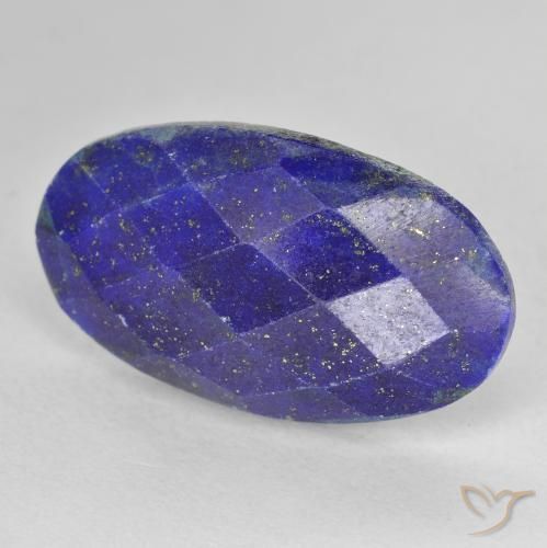 9,17 ctw natürlicher Tiefes ägyptisches Blau Lapislazuli, Oval, Lichtundurchlässig
