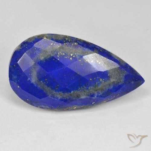 37.17ct Natürlicher Elektrisches Blau Lapislazuli, Birnenform, Lichtundurchlässig