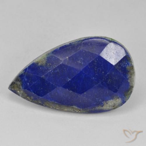 9,17 ctw natürlicher Sehr tiefes Blau Lapislazuli, Birnenform, Lichtundurchlässig