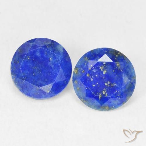 1.56 ct natürliche Tiefes Azurblau Lapislazuli-Edelsteine, Rund Schliff, Lichtundurchlässig