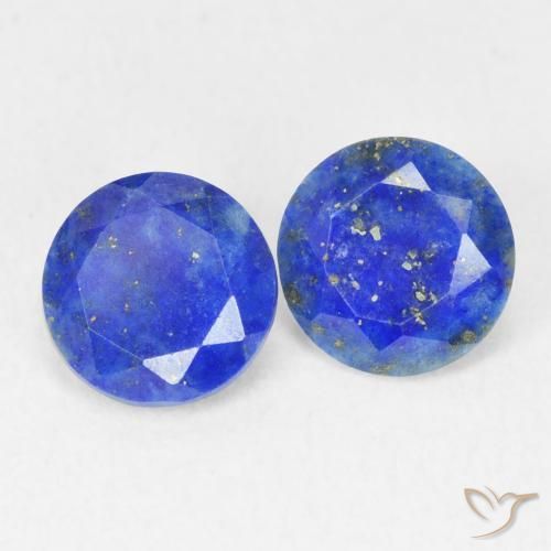 1.56 ct natürliche Tiefes Azurblau Lapislazuli-Edelsteine, Rund Schliff, Lichtundurchlässig