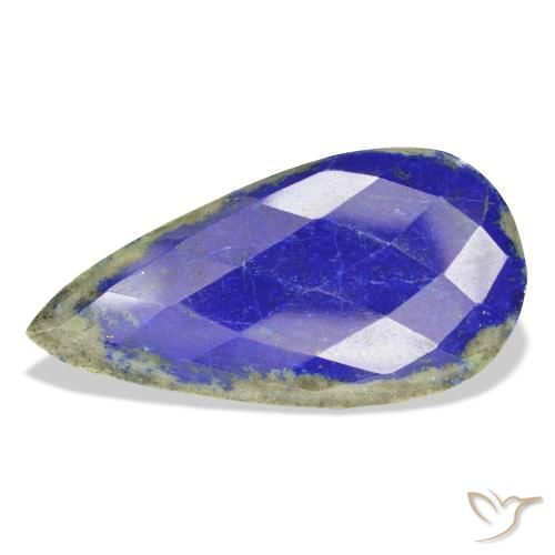 34.99ct Natürlicher Navy blau Lapislazuli, Birnenform, Lichtundurchlässig