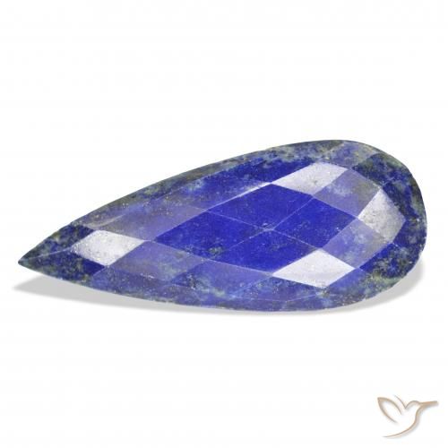 37.94ct Natürlicher dunkelblau Lapislazuli, Birnenform, Lichtundurchlässig