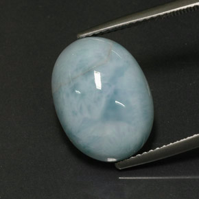 9,28 ctw natürlicher grüner Larimar, Oval Schliff, Lichtundurchlässig