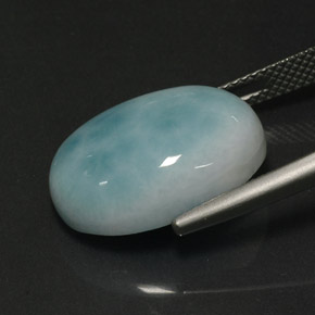 13,91 ctw natürlicher grüner Larimar, Oval Schliff, Lichtundurchlässig