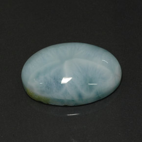 9,17 ctw natürlicher Blau-grün Larimar, Oval Schliff, Lichtundurchlässig