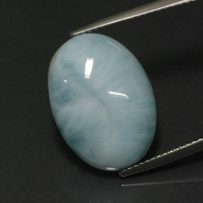 9,17 ctw natürlicher Blau-grün Larimar, Oval Schliff, Lichtundurchlässig