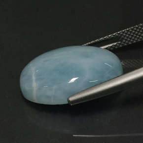 12,46 ctw natürlicher blauer Larimar, Oval Schliff, Lichtundurchlässig