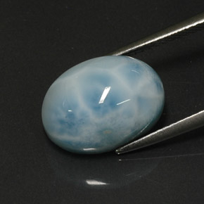 9,17 ctw natürlicher grün-blau Larimar, Oval Schliff, Lichtundurchlässig