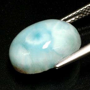 7,39 ctw natürlicher blauer Larimar, Oval Schliff, Lichtundurchlässig