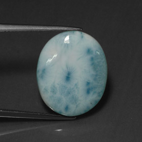 12,07 ctw natürlicher blauer Larimar, Oval Schliff, Lichtundurchlässig