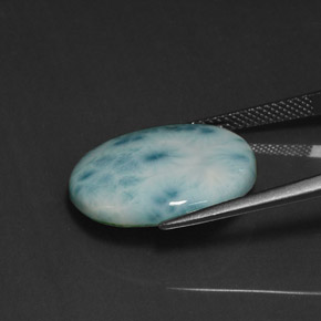 12,07 ctw natürlicher blauer Larimar, Oval Schliff, Lichtundurchlässig
