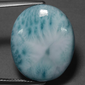 9,17 ctw natürlicher hellgrün Larimar, Oval Schliff, Lichtundurchlässig