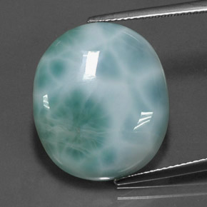 19,66 ctw natürlicher blauer Larimar, Oval Schliff, Lichtundurchlässig