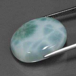 19,66 ctw natürlicher blauer Larimar, Oval Schliff, Lichtundurchlässig