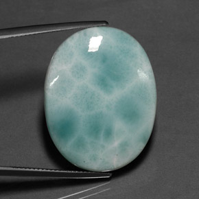 31,53 ctw natürlicher blauer Larimar, Oval Schliff, Lichtundurchlässig