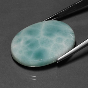 31,53 ctw natürlicher blauer Larimar, Oval Schliff, Lichtundurchlässig