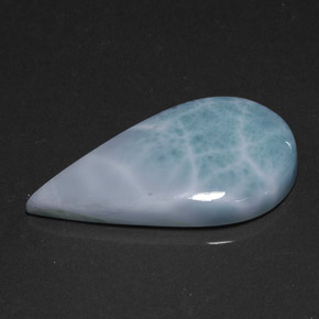20,12 ctw natürlicher blauer Larimar, Birnenform, Lichtundurchlässig