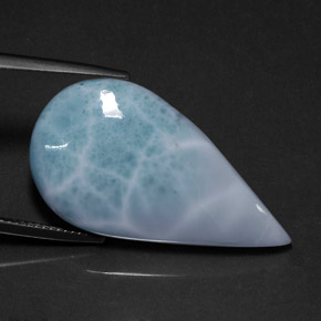 20,12 ctw natürlicher blauer Larimar, Birnenform, Lichtundurchlässig