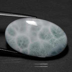32,38 ctw natürlicher grüner Larimar, Oval Schliff, Lichtundurchlässig