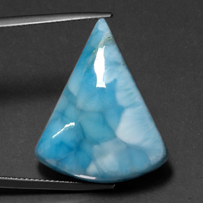 31,71 ctw natürlicher blauer Larimar, Fantasieschliff, Lichtundurchlässig
