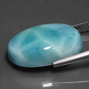 9,17 ctw natürlicher grün-blau Larimar, Oval Schliff, Lichtundurchlässig