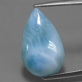 11,31 ctw natürlicher Blau Larimar, Birnenform, Lichtundurchlässig