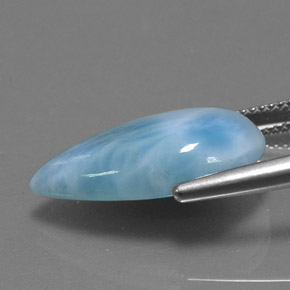 11,31 ctw natürlicher Blau Larimar, Birnenform, Lichtundurchlässig