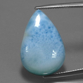 18,19 ctw natürlicher blauer Larimar, Birnenform, Lichtundurchlässig
