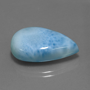 18,19 ctw natürlicher blauer Larimar, Birnenform, Lichtundurchlässig