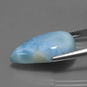 18,19 ctw natürlicher blauer Larimar, Birnenform, Lichtundurchlässig