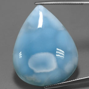 52,05 ctw natürlicher blauer Larimar, Birnenform, Lichtundurchlässig