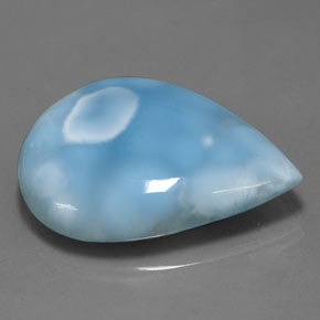 52,05 ctw natürlicher blauer Larimar, Birnenform, Lichtundurchlässig