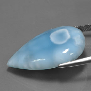 52,05 ctw natürlicher blauer Larimar, Birnenform, Lichtundurchlässig