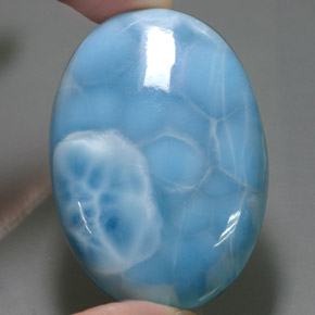 149,60 ctw natürlicher blauer Larimar, Oval Schliff, Lichtundurchlässig