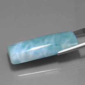 60,74 ctw natürlicher blauer Larimar, Baguette, Lichtundurchlässig