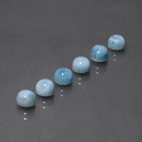  ct natürliche blauer Larimar-Edelsteine, Rundschliff, Lichtundurchlässig