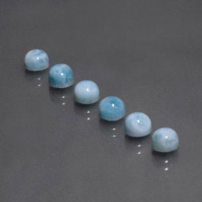  ct natürliche blauer Larimar-Edelsteine, Rundschliff, Lichtundurchlässig