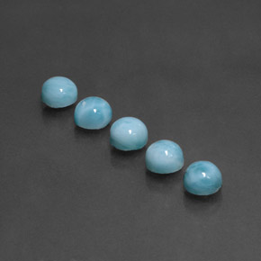  ct natürliche Blau Larimar-Edelsteine, Rund Schliff, Lichtundurchlässig