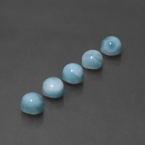  ct natürliche blauer Larimar-Edelsteine, Rundschliff, Lichtundurchlässig