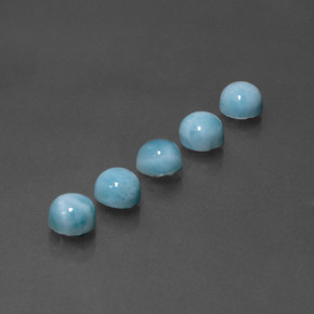  ct natürliche blauer Larimar-Edelsteine, Rundschliff, Lichtundurchlässig