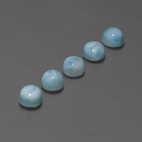  ct natürliche Blau Larimar-Edelsteine, Rund Schliff, Lichtundurchlässig