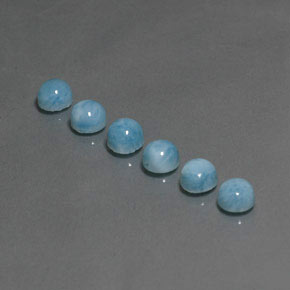  ct natürliche blauer Larimar-Edelsteine, Rundschliff, Lichtundurchlässig