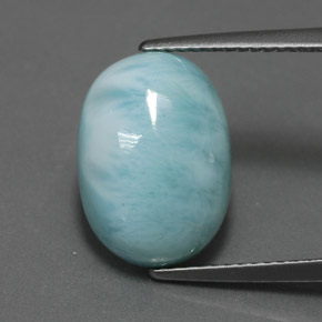 7,33 ctw natürlicher blauer Larimar, Oval Schliff, Lichtundurchlässig