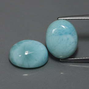  ct natürliche blauer Larimar-Edelsteine, Oval Schliff, Lichtundurchlässig
