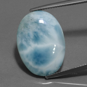 18,44 ctw natürlicher blauer Larimar, Oval Schliff, Lichtundurchlässig