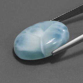 24,16 ctw natürlicher blauer Larimar, Oval Schliff, Lichtundurchlässig