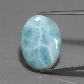 15,50 ctw natürlicher blauer Larimar, Oval Schliff, Lichtundurchlässig