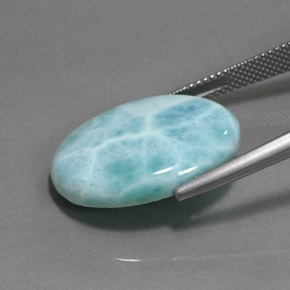 15,50 ctw natürlicher blauer Larimar, Oval Schliff, Lichtundurchlässig